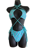 Slink Apparel Pink Body Suit The Slinkini - Aqua