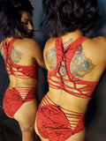 Twisted Movement Bodysuits Red Drizzle Bad B!tch Bodysuit