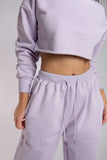 Oversized Cropped Jumper - Lilac