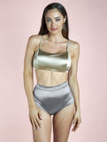 Luna Pole Wear Bottoms High Waist Basic Shorts Silver