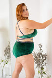 Sienna High Waist Shorts Velvet Green