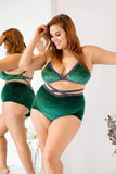 Sienna High Waist Shorts Velvet Green