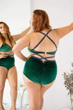 Sienna High Waist Shorts Velvet Green