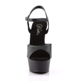 6" Heel, 1 3/4" PF 6" - 6 1/2" Heel Blk Faux Leather/Blk Matte DEL609/BPU/M
