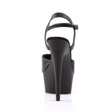6" Heel, 1 3/4" PF 6" - 6 1/2" Heel Blk Faux Leather/Blk Matte DEL609/BPU/M