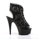 6" Heel, 1 3/4" PF 6" - 6 1/2" Heel Blk Mesh-Lace/Blk DEL696LC/BM/M