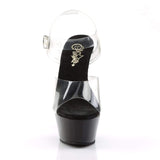 Pleaser Shoes 6" Heel, 1 3/4" PF 6" - 6 1/2" Heel Clr/Blk KISS208/C/B