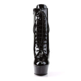 6" Heel, 1 3/4" PF Ankle/Mid-Calf Boots Blk Pat/Blk DEL1020/B/M