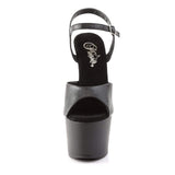 7" Heel, 2 3/4" PF 7" - 7 1/2" Heel Blk Faux Leather/Blk Matte ADO709/BPU/M