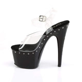 7" Heel, 2 3/4" PF 7" - 7 1/2" Heel Clr/Blk ADO708LS/C/B