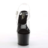 7" Heel, 2 3/4" PF 7" - 7 1/2" Heel Clr/Blk-Slv AB RSTN SKY308CRS/C/B-SRS