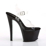 7" Heel, 2 3/4" PF 7" - 7 1/2" Heel Clr/Blk-Slv AB RSTN SKY308CRS/C/B-SRS