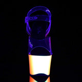 7" Heel, 2 3/4" PF 7" - 7 1/2" Heel Clr/Neon Multi RBOW308UV/C/NMC