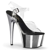 7" Heel, 2 3/4" PF 7" - 7 1/2" Heel Clr/Slv Chrome ADO708/C/SCH
