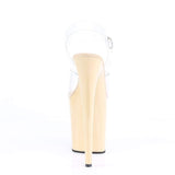 Pleaser Shoes 8" Heel, 4" PF 8" Heel Clr/Cream FLAM808/C/CR