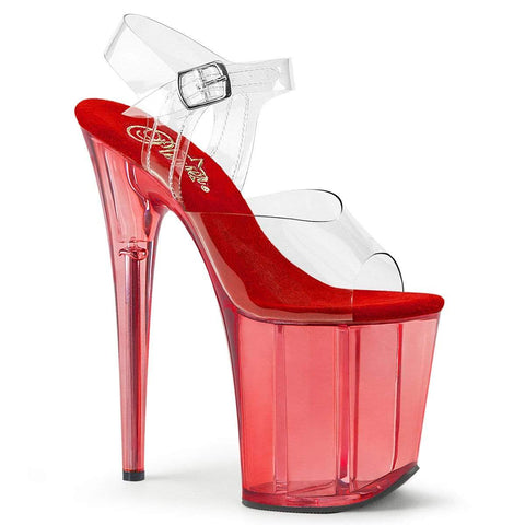 8" Heel, 4" PF 8" Heel Clr/Red Tinted FLAM808T/C/R