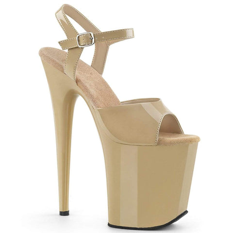 8" Heel, 4" PF 8" Heel Cream Pat/Cream FLAM809/CR/M