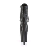Pleaser Shoes 8" Heel, 4" PF Ankle/Mid-Calf Boots Blk Faux Leather/Blk Matte FLAM1020PK/BPU/M