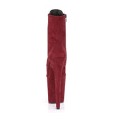 8" Heel, 4" PF Ankle/Mid-Calf Boots Burgundy Faux Suede/Burgundy Faux Suede FLAM1020FS/BYFS/M