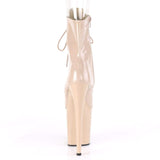8" Heel, 4" PF Ankle/Mid-Calf Boots Nude Pat/Nude FLAM1021/ND/M