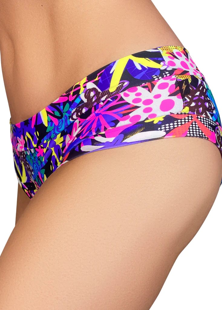 Cleo the Hurricane Bottoms Neon Floral Hot Pants