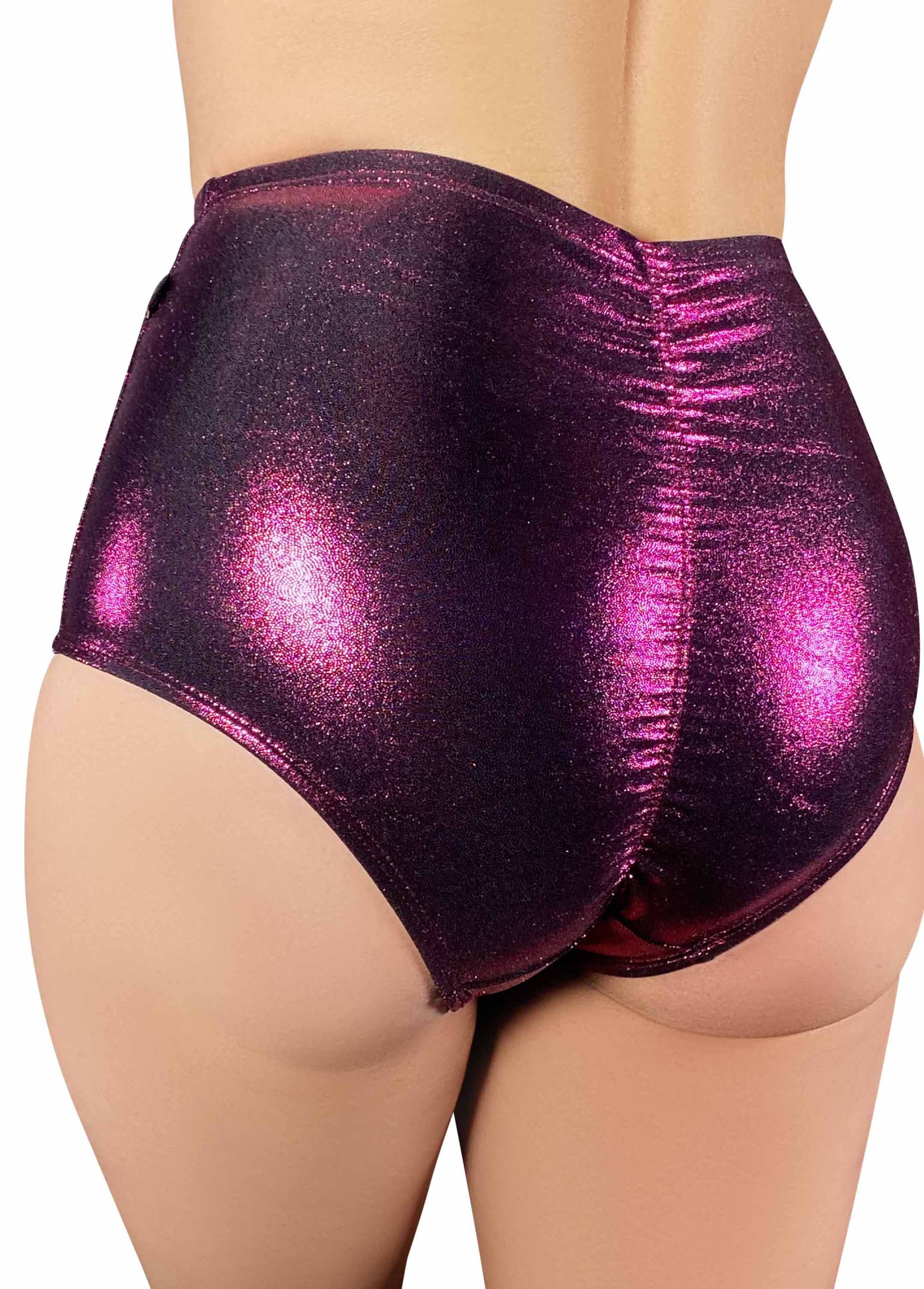 Cleo The Hurricane Hot Pants Metallic Pin-up High Waisted Hot Pants