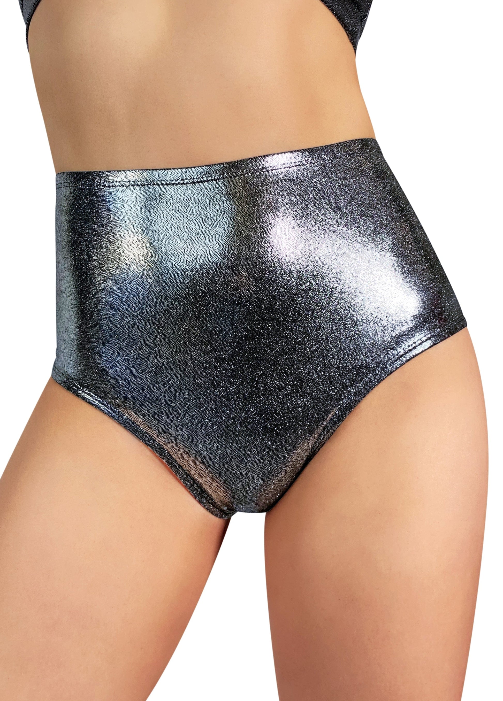 Cleo The Hurricane Hot Pants Metallic Pin-up High Waisted Hot Pants