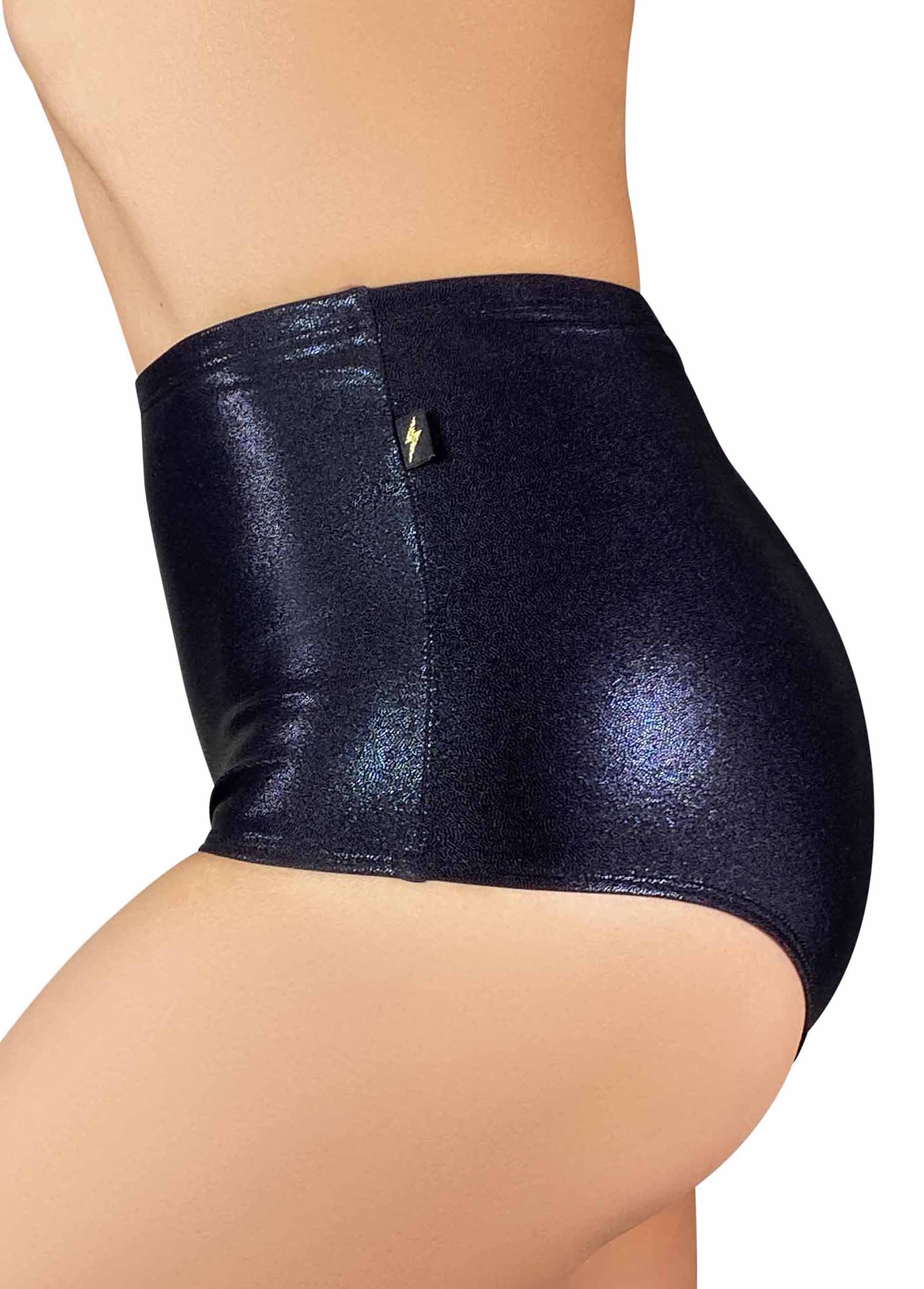 Cleo The Hurricane Hot Pants Metallic Pin-up High Waisted Hot Pants