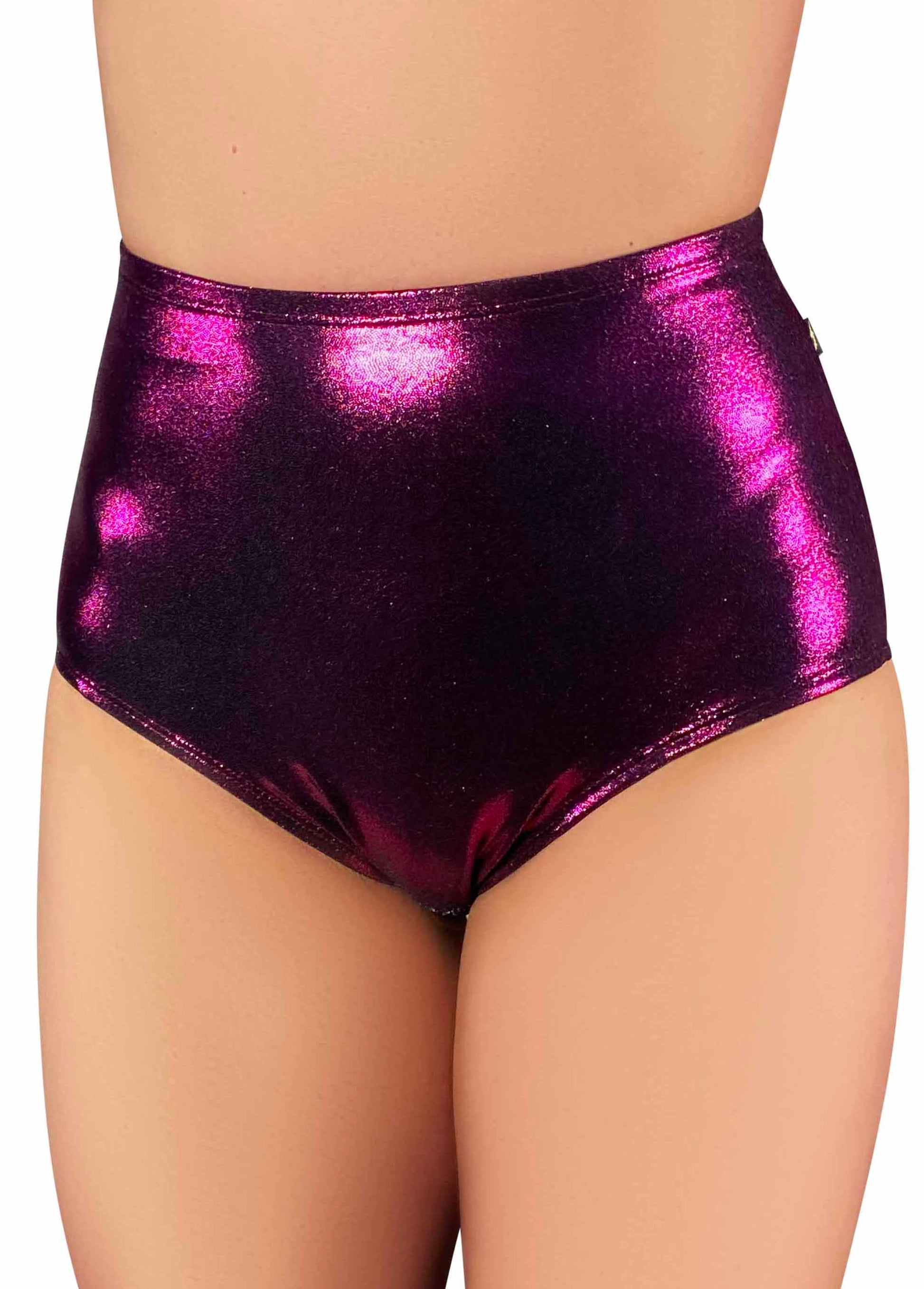 Cleo The Hurricane Hot Pants Metallic Pin-up High Waisted Hot Pants