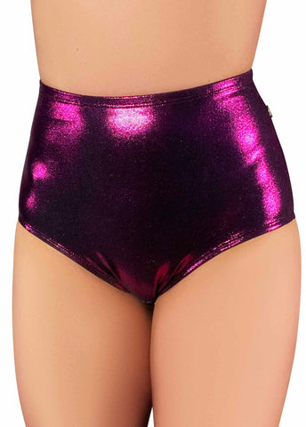 Cleo The Hurricane Hot Pants Metallic Pin-up High Waisted Hot Pants