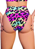 Cleo The Hurricane Hot Pants Neon Leopard High Rider Hot Pants