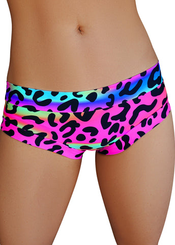Cleo The Hurricane Hot Pants Neon Leopard Hot Pants