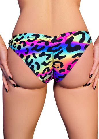 Cleo The Hurricane Hot Pants Neon Leopard / Zebra Scanty Pants