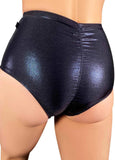Cleo the Hurricane Shorts Metallic High Waisted Hot Pants- Black Metal