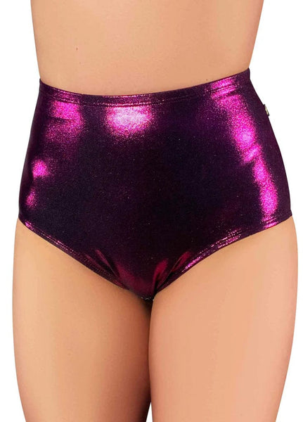 Cleo the Hurricane Shorts Metallic High Waisted Hot Pants- Feisty Fuchsia