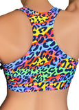 Cleo the Hurricane Tops Essential Twisted Sports Bra - Multi-Leopard