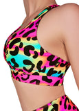 Cleo the Hurricane Tops Neon Leopard Twist Top