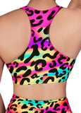 Cleo the Hurricane Tops Neon Leopard Twist Top