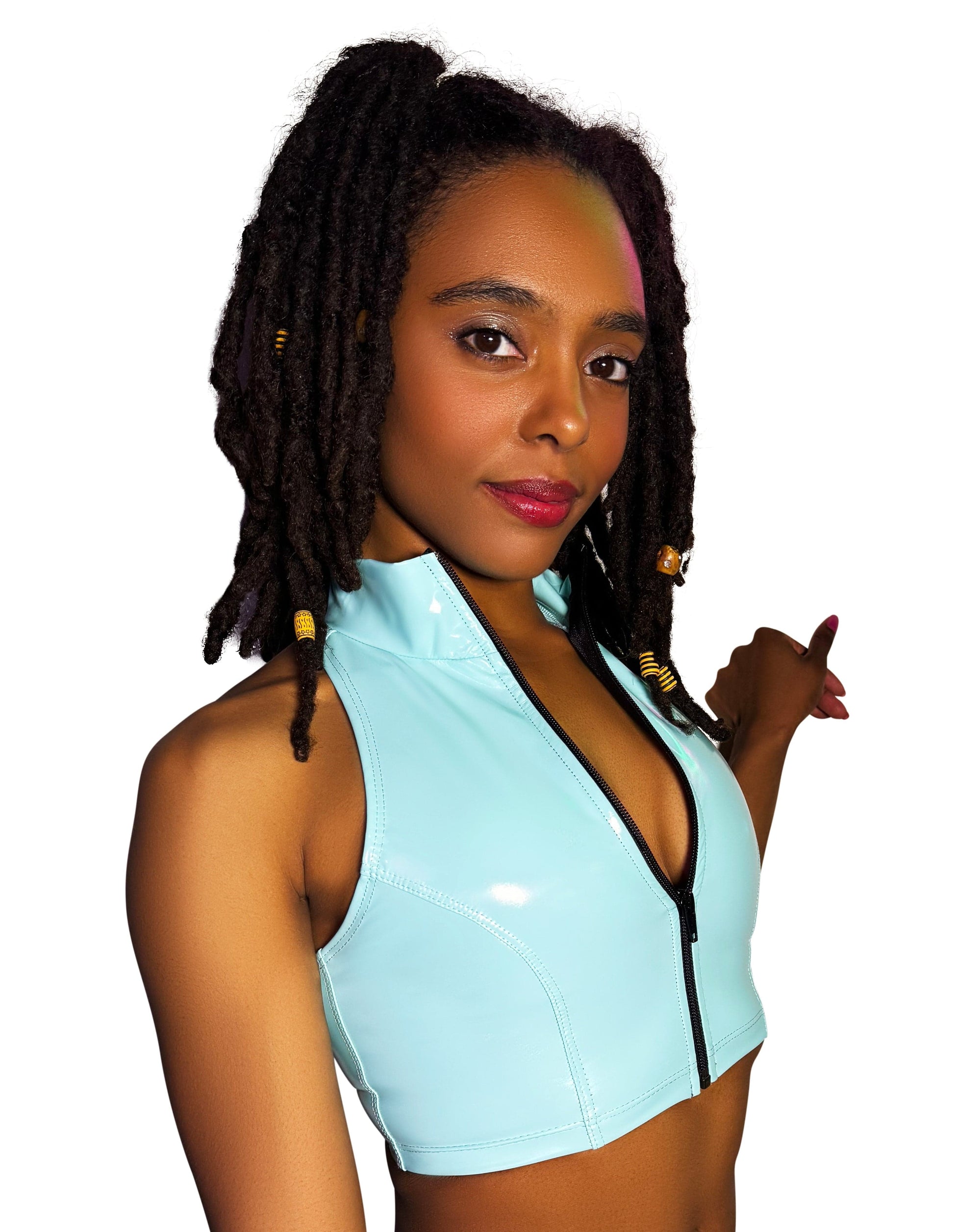 Cleo The Hurricane Vest Pop Liquid Zip-Up Vest