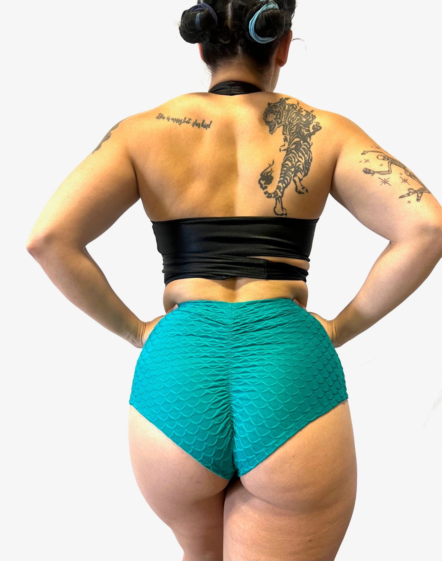GRENADE DANCE WEAR Shorts Mermaid High Waist Bottom- Teal