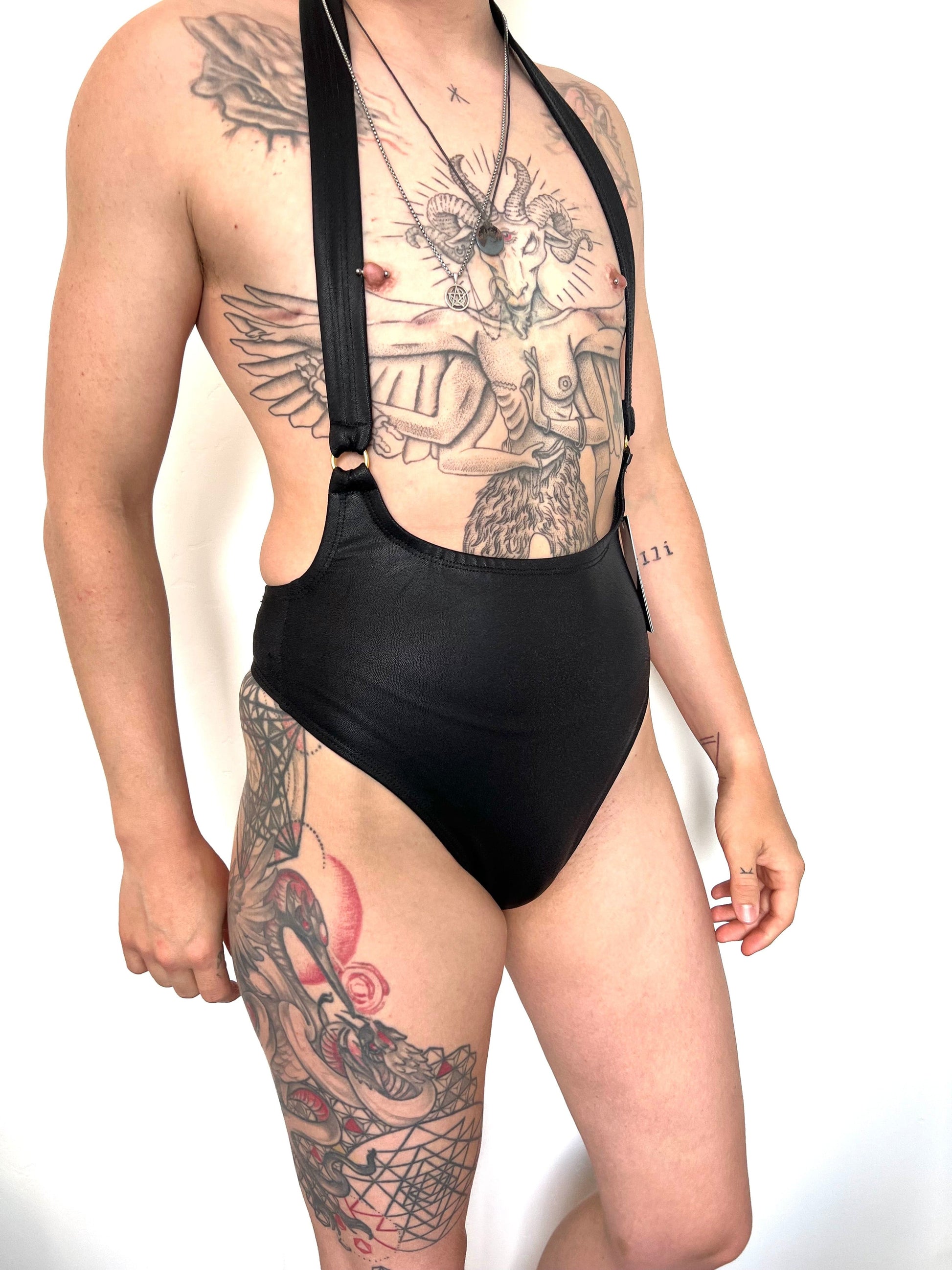 GRENADE DANCE WEAR Shorts Tanga Suspender Bottom- Black