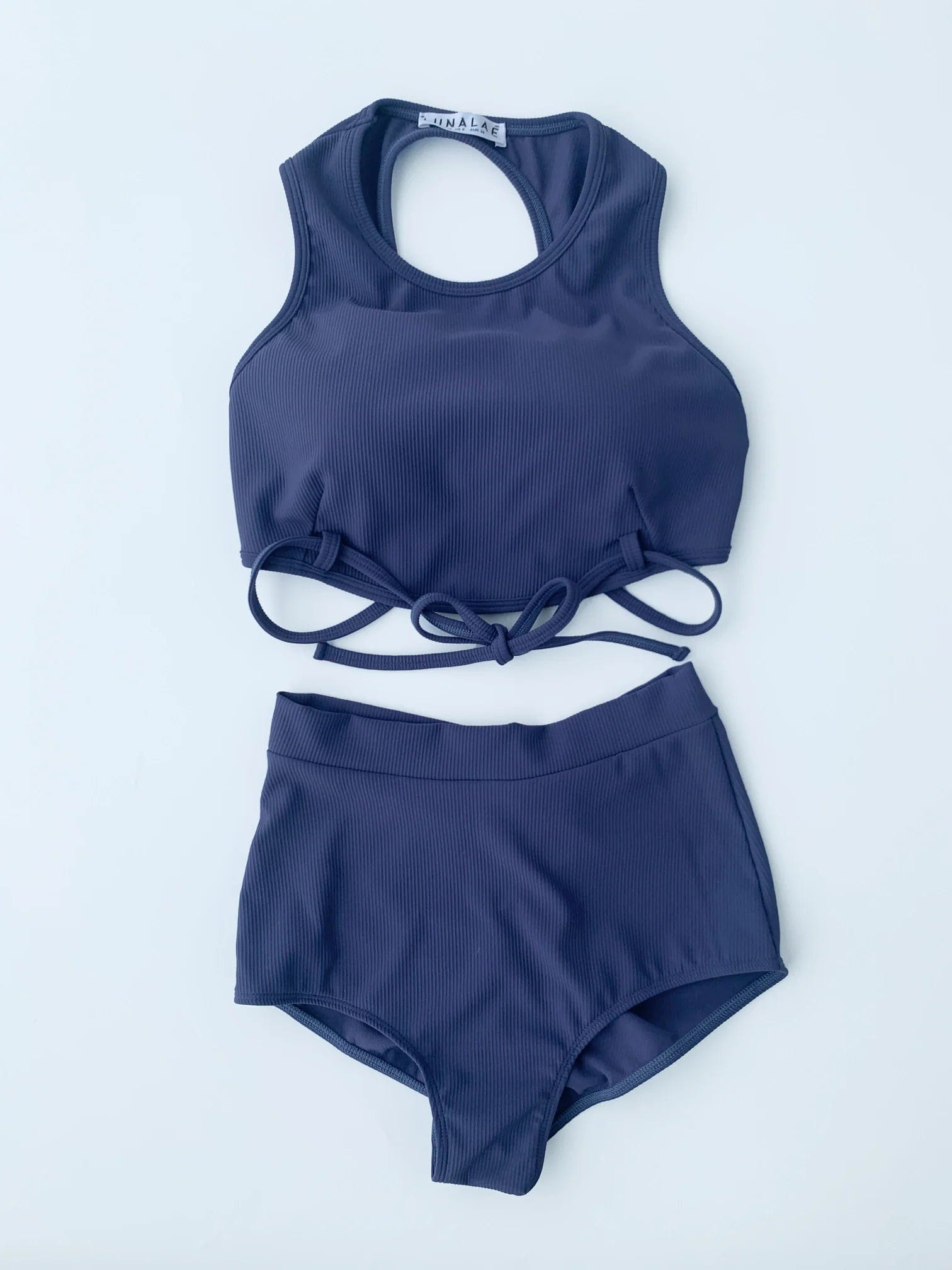 Lunalae Shorts High Waist Basic Short Ribbed- Twilight