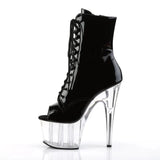 Pleaser Shoes Adore 1021 Black/Clear Pat.