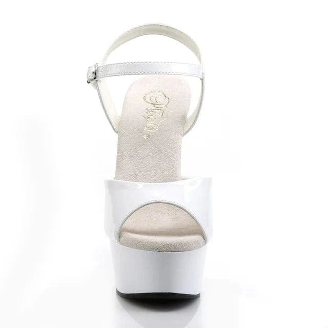 Pleaser Shoes Delight 609 White Pat.