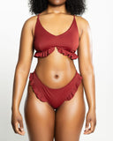 Slink Apparel Bottoms Ruffle Me Up Bikini Bottoms - Spice