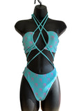 Slink Apparel Pink Body Suit The Slinkini - Aqua