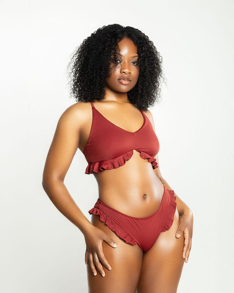 Slink Apparel Top Ruffle Me Up Top - Spice