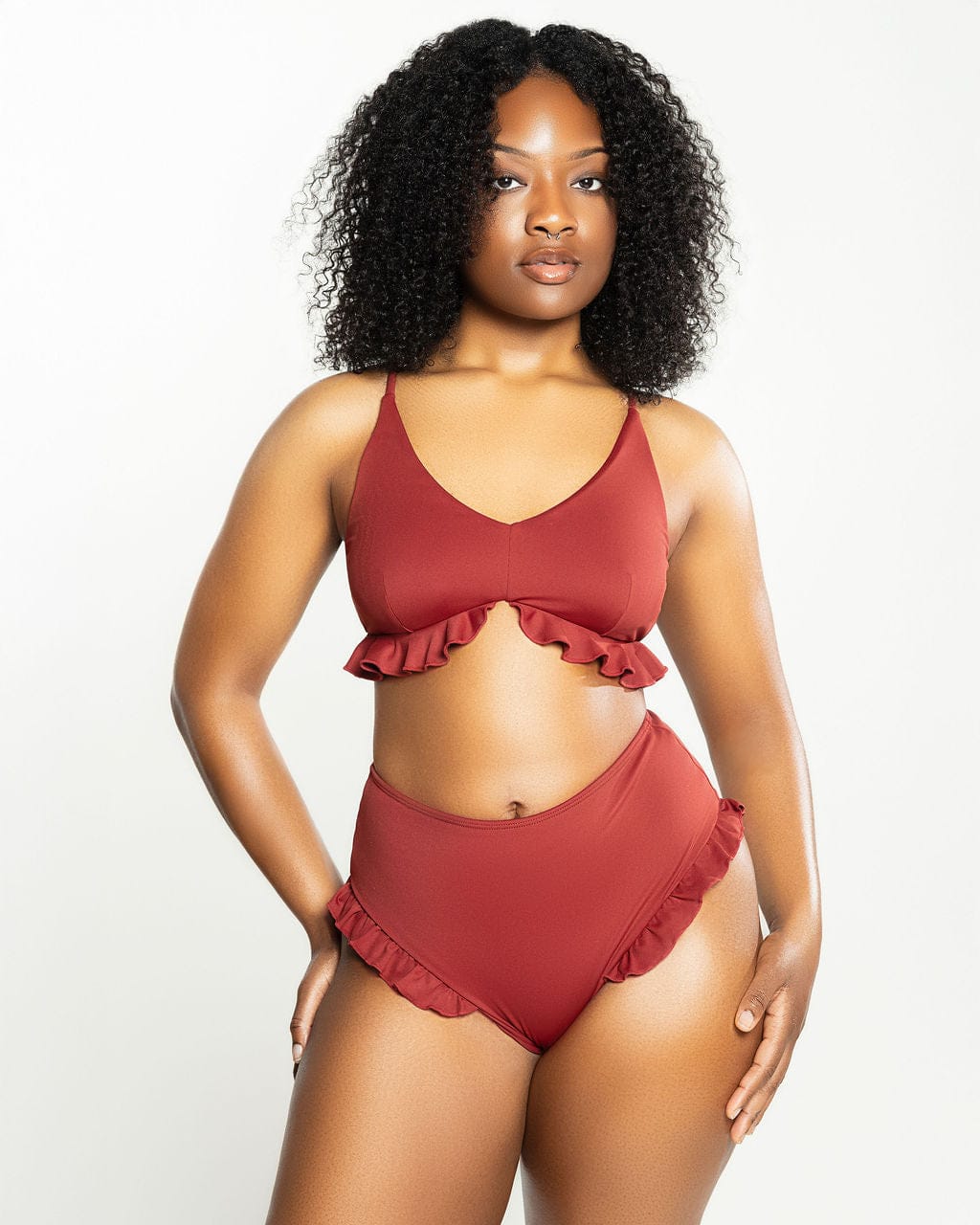 Slink Apparel Top Ruffle Me Up Top - Spice