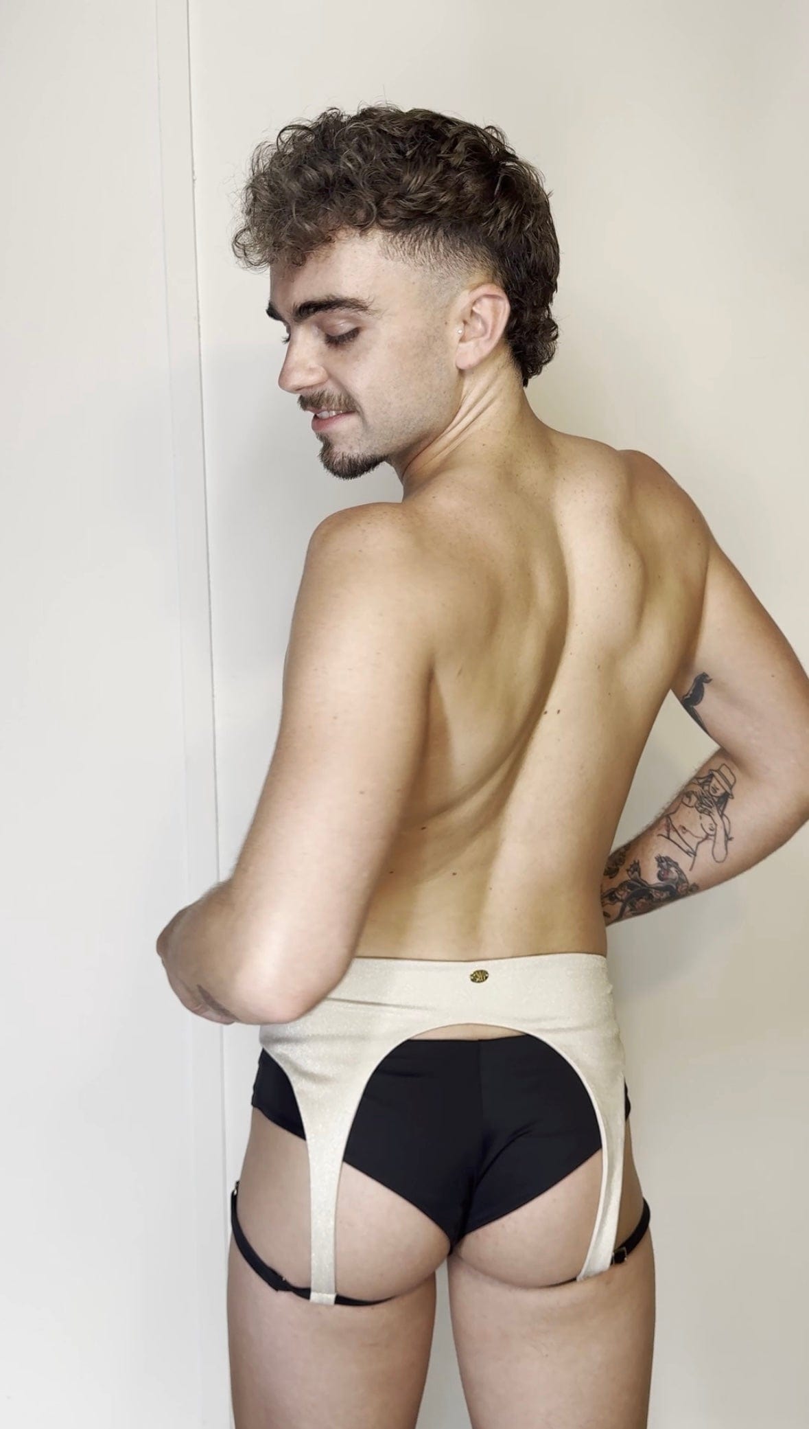 Sway Polewear Apparel & Accessories Ruby Shorts with Front Pouch - Champagne Gold