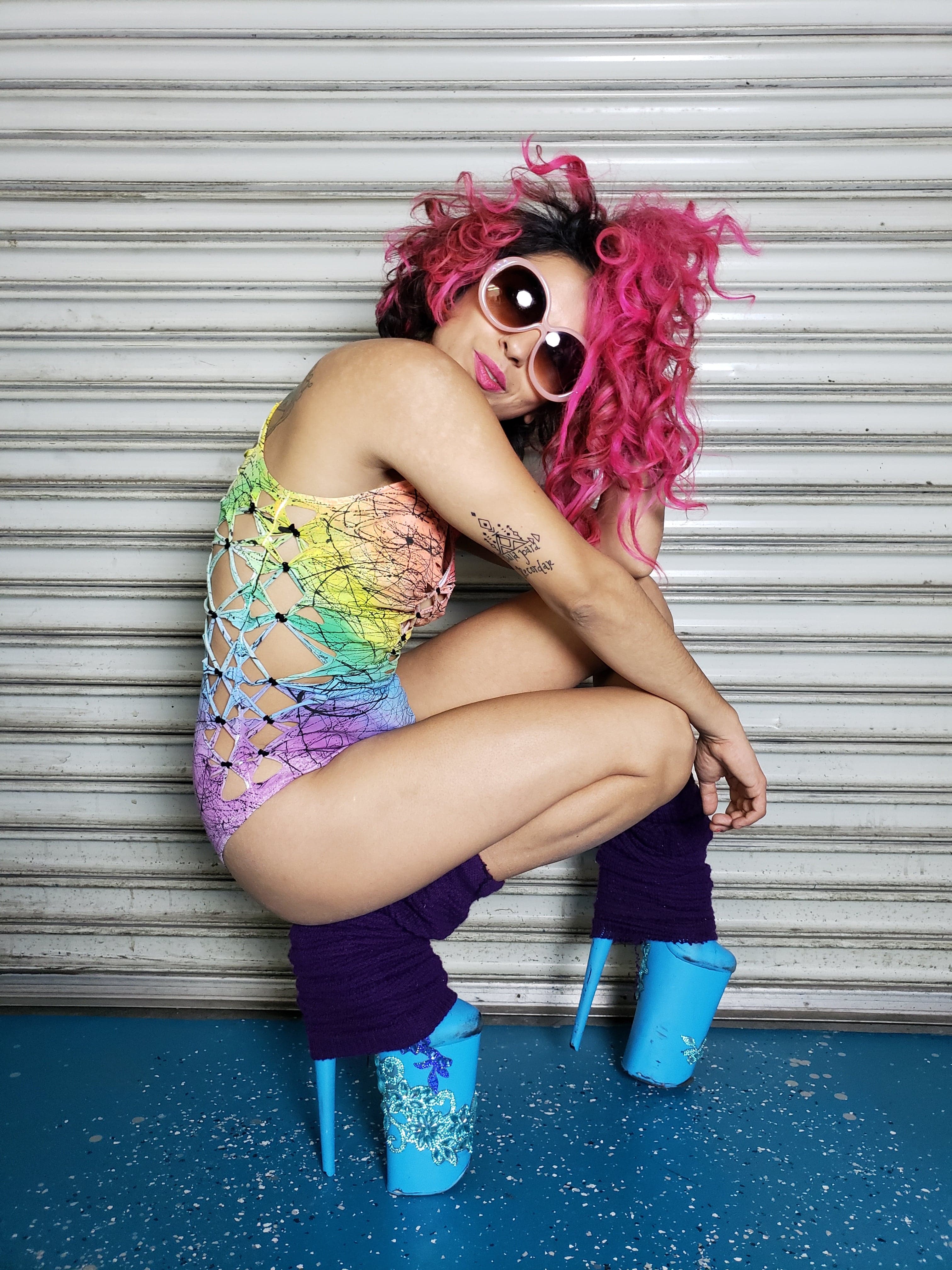 Twisted Movement Bodysuits Rainbow Drizzle Chaos Geo Leo